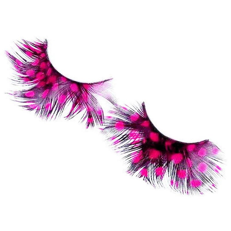 Dorisue Pink Peacock Butterfly Lashes -Hot Pink Long Feather Halloween Eyelashes for Princess Costume | 1 Pair Dramatic - Image 3